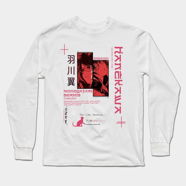 Hanekawa Tsubasa Bakemonogatari Long Sleeve T-Shirt by ijunk